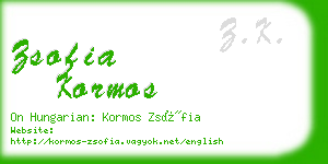 zsofia kormos business card